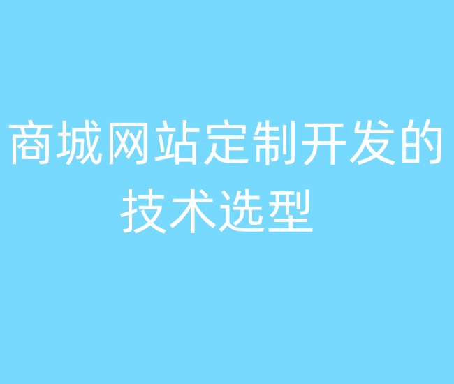 商城網(wǎng)站定制開發(fā)的技術(shù)選型